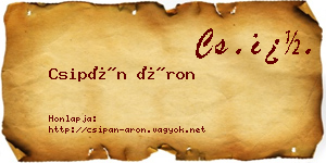 Csipán Áron névjegykártya